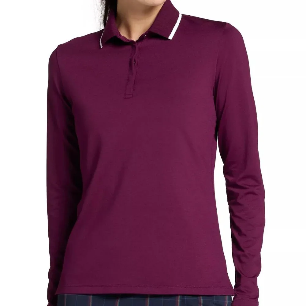 NWT Walter Hagen Women's Clubhouse Long Sleeve Polo - Picture 2 of 5
